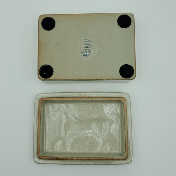 Prestige Place Carousel Horse Trinket Box Gray Ceramic Blue Horse Lidded Dish - Picture 5 of 6